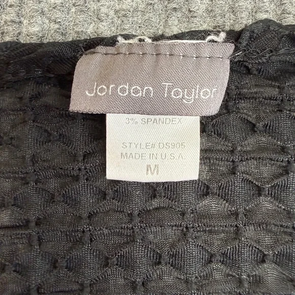 Jordan Taylor Black Textured Cover Up V Neck Shirt Beach Women's Medium - Picture 2 of 8